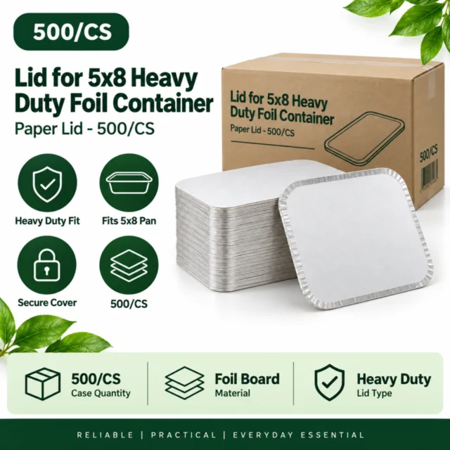 Lid for 5x8" Aluminium Heavy Duty Paper Case - 500/CS