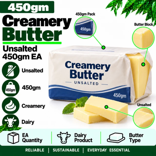 Creamery Butter Unsalted - 450gm EA