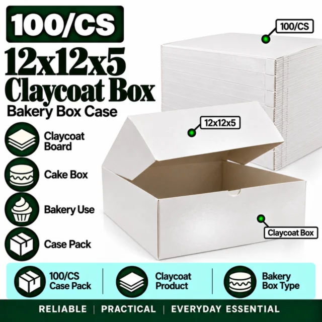12x12x5 Claycoat Box - 100/CS