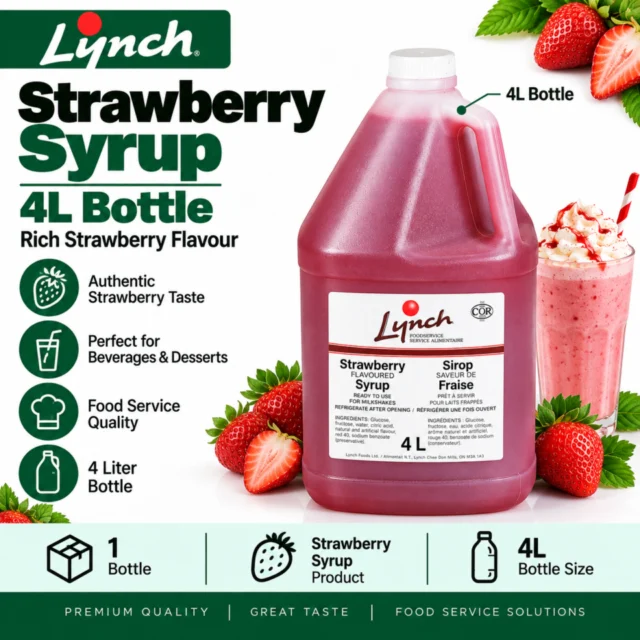 Lynch Strawberry Syrup 4L Bottle