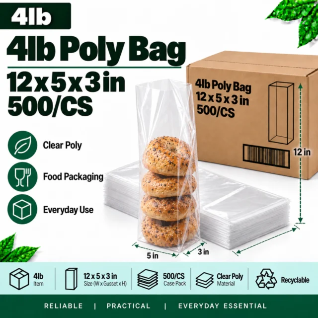 4lb Poly Bag 12x5x3" 500/CS