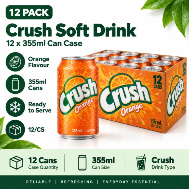 Crush Soft Drink - 12x355ml Can Case