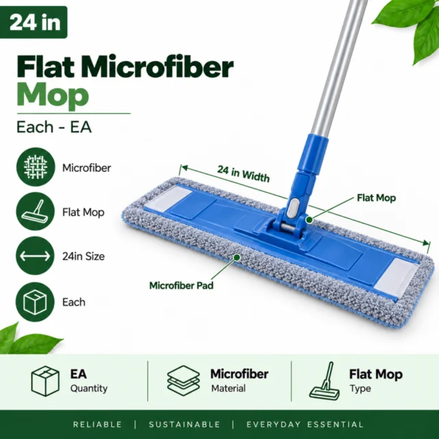 24in Flat Microfiber Mop EA