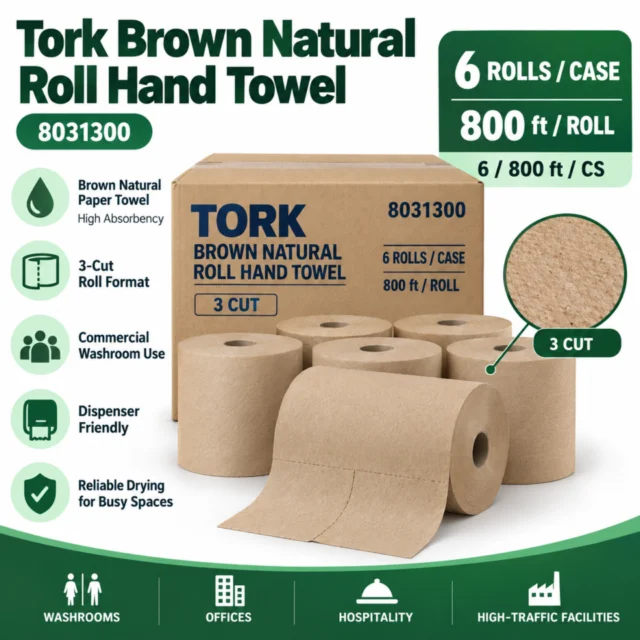 Hand Towel – Roll – Tork – Brown Natural 3 cut 8031300 6/800ft/CS