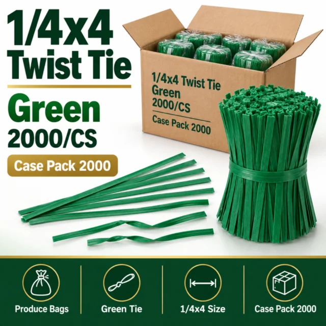1/4x4 Twist Tie Green 2000/CS