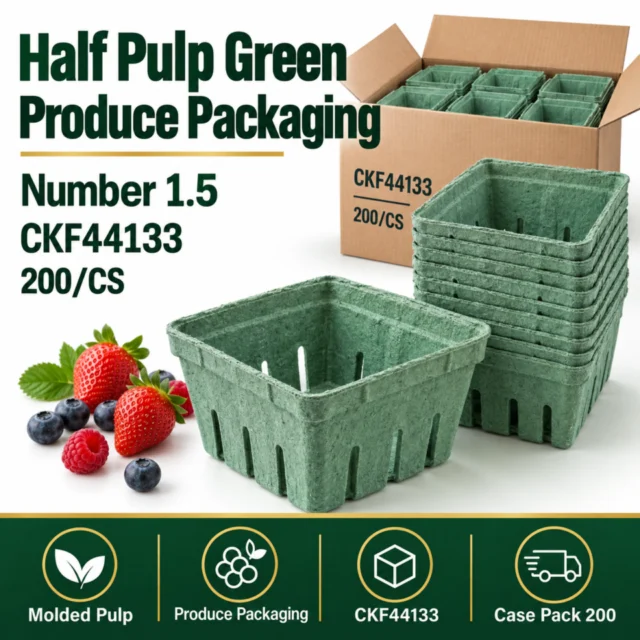Half Pulp Green Produce Packaging - Number 1.5 - CKF44133 - 200/CS