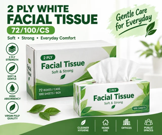 2ply White Facial Tissue  - 72/100/CS