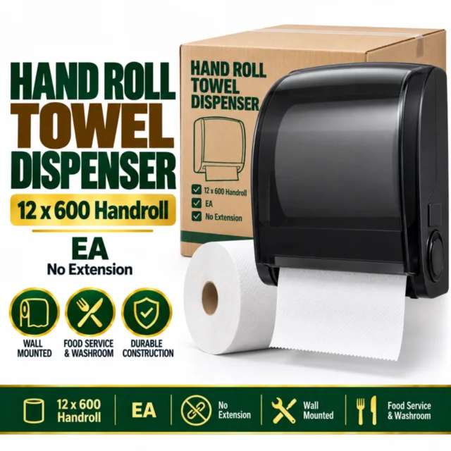 Hand Roll Towel Dispenser for 12x600 Handroll Towel EA (No extension)