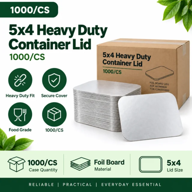 5x4 Square Heavy Duty Aluminum Foil Container - 1000/CS
