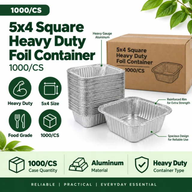 5x4 Lid for Heavy Duty Aluminum Foil Container - 1000/CS