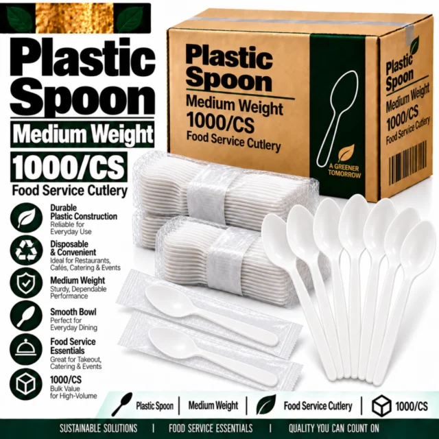 Plastic Spoon Medium Weight - 1000/CS
