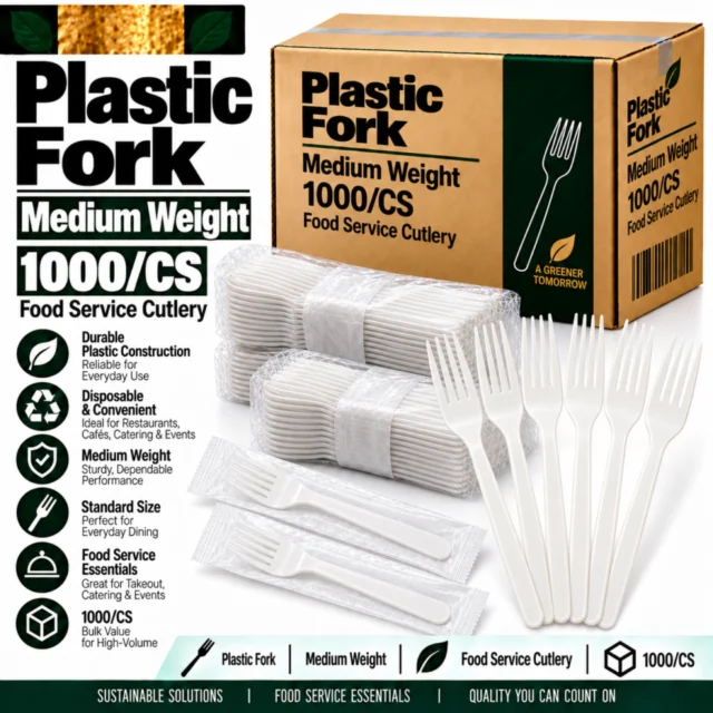 Plastic Fork Medium Weight - 1000/CS