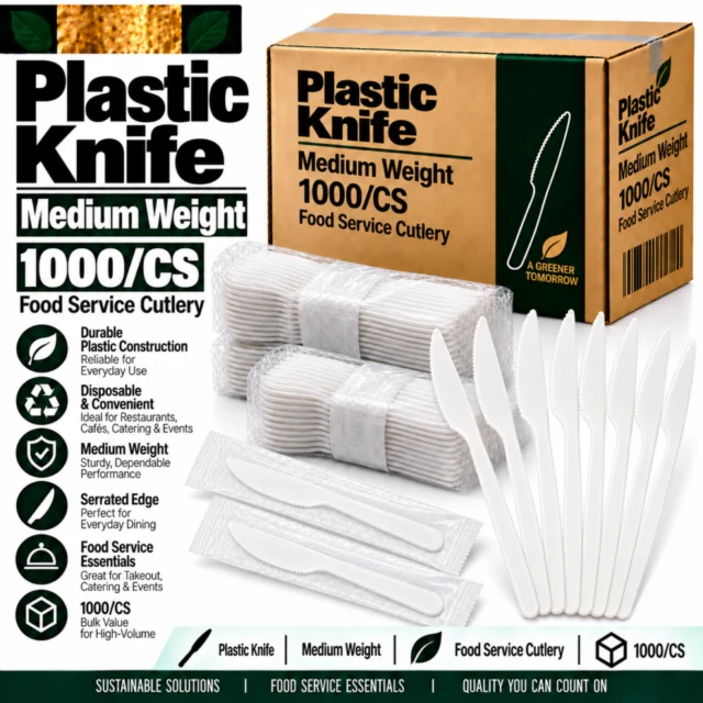 Plastic Knife Medium Weight - 1000/CS