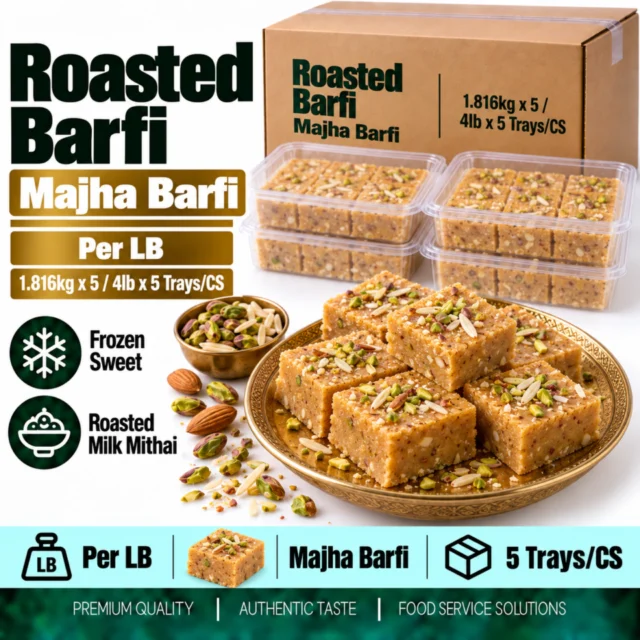 Roasted Barfi / Majha Barfi Per LB (1.816kg x 5 / 4lbx5 Trays/CS)