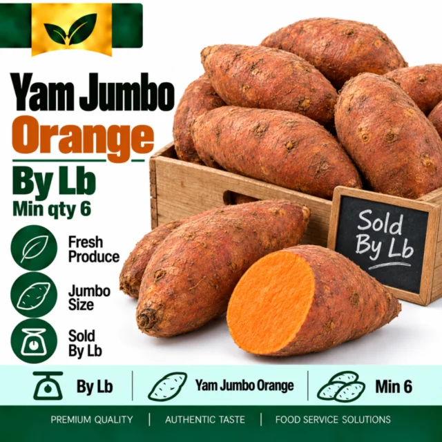 Yam Jumbo Orange By Lb (Min qty 6)