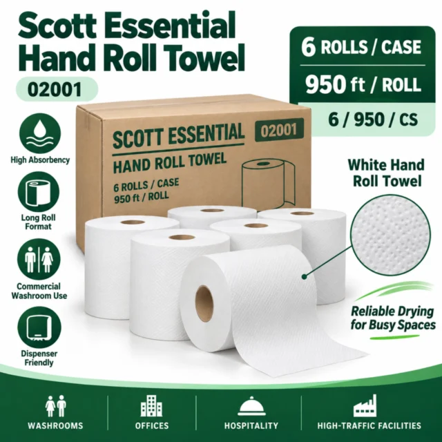 Scott Essential Hand Roll Towel - 02001 - 6Roll/950/CS