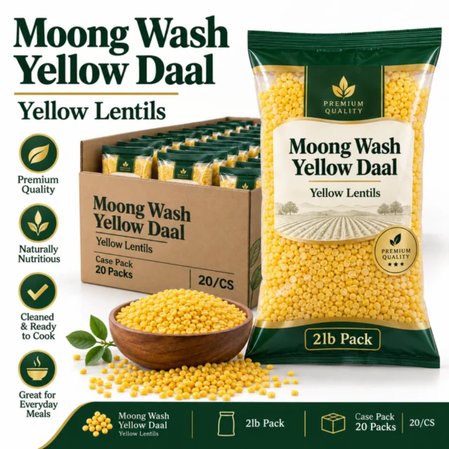 Moong Wash Yellow Daal / Yellow - 2lb Pack (20/CS)