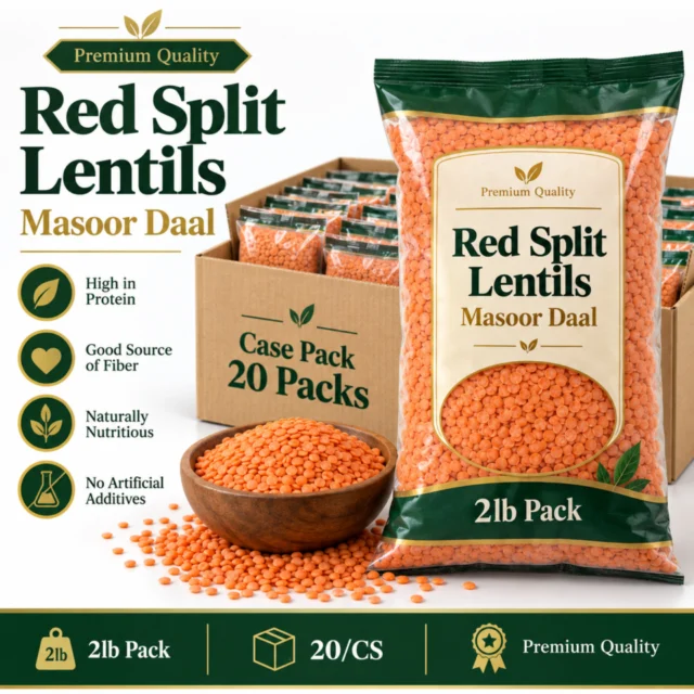 Red Split Lentils / Masoor Daal 2lb Pack (20/CS)