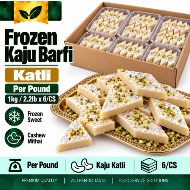 Frozen Kaju Barfi / Katli Per Pound (1kg/2.2lbx6/CS)