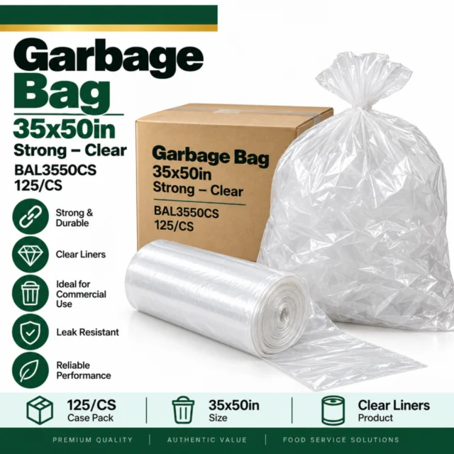 Garbage Bag – 35x50in – Strong – Clear - BAL3550CS - 125/CS
