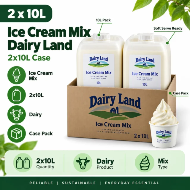 Ice Cream Mix - Dairy Land 2x10L Case