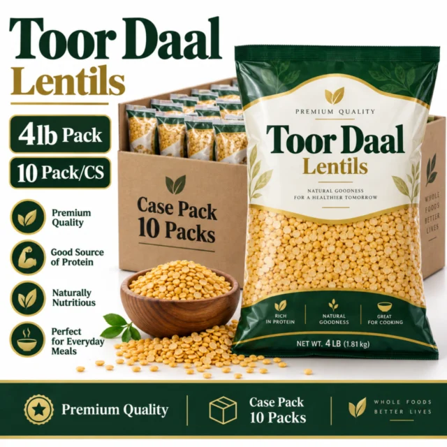 Toor Daal / Lentils Pack - 4lb (10 Pack/CS)