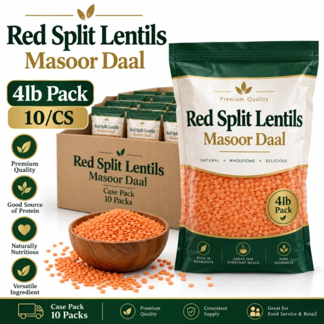 Red Split Lentils / Masoor Daal 4lb Pack (10/CS)