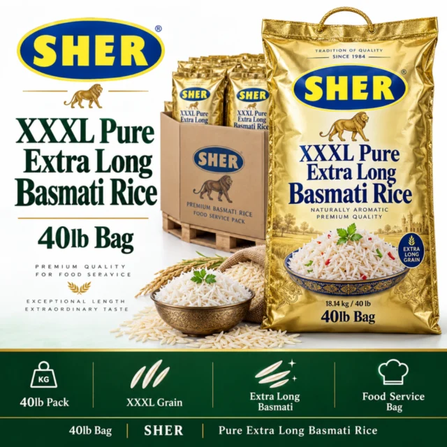 Xxxl Sher Pure Extra Long Basmati Rice Bag - 40lb