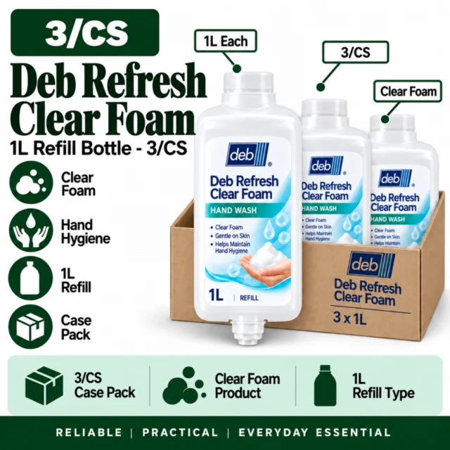 Deb Refresh Clear Foam Refill 1L Bottle (3/CS)