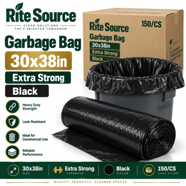 Garbage Bag – 30x38in – Extra Strong - Black - Rite Source - 150/CS