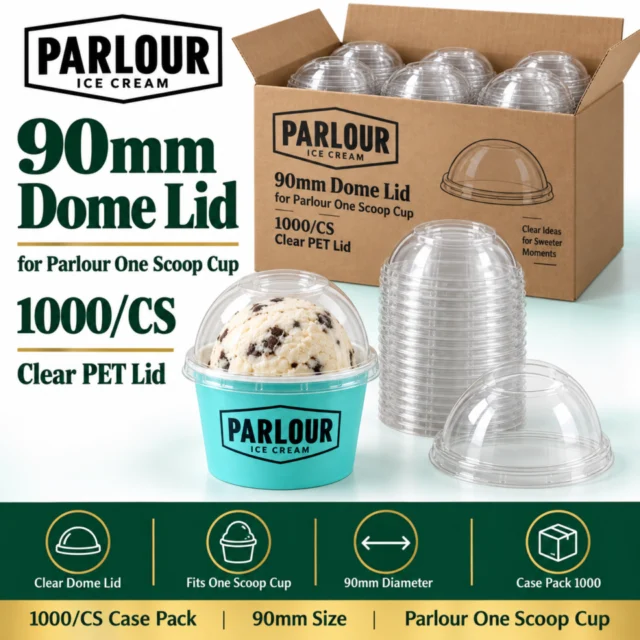 90mm Dome Lid for Parlour One Scoop Cup - 1000/CS