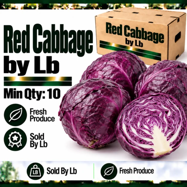 Red Cabbage by Lb (Min Qty: 10)