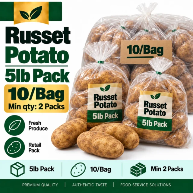 Russet Potato 5lb Pack (10/Bag) (Min qty: 2 Packs)