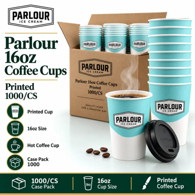 Parlour 16oz Coffee Cups - Printed - 1000/CS