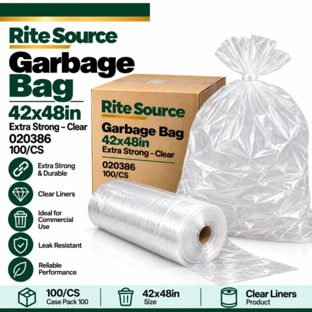 Garbage Bag – 42x48in – Extra Strong - Clear - 020386 / Rite Source - 100/CS