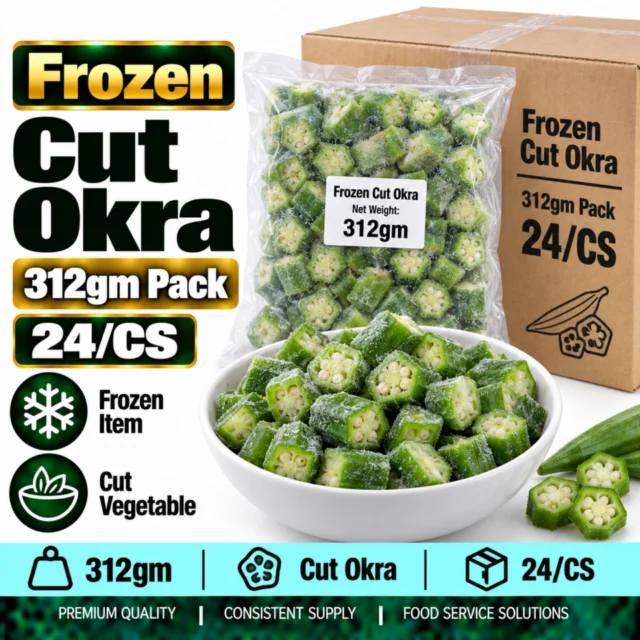 Frozen Cut Okra 312gm Pack (24/CS)