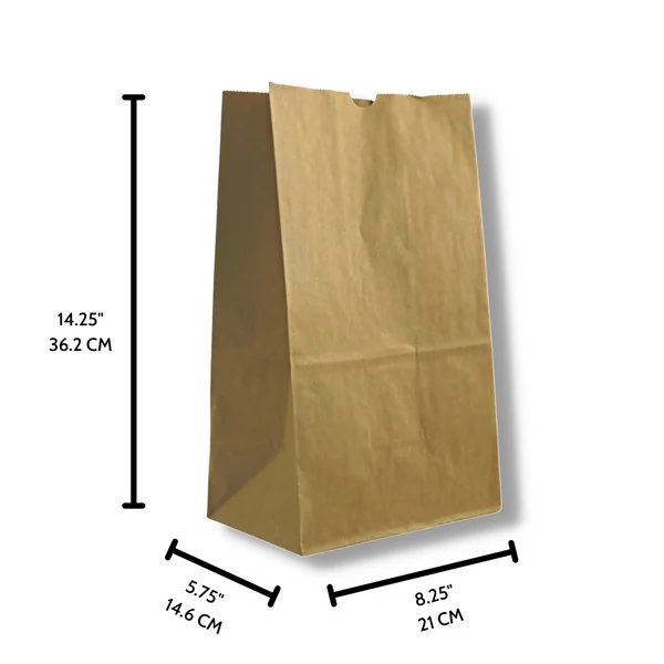 Paper Bag – Medium Brown SOS H16x9.75Wx6SG / 24.8x15.3x40.64cm - 500/CS